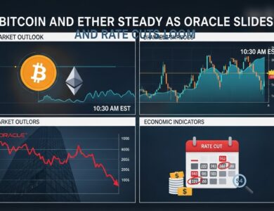Bitcoin and Ether Steady as Oracle Slides and Rate Cuts Loom