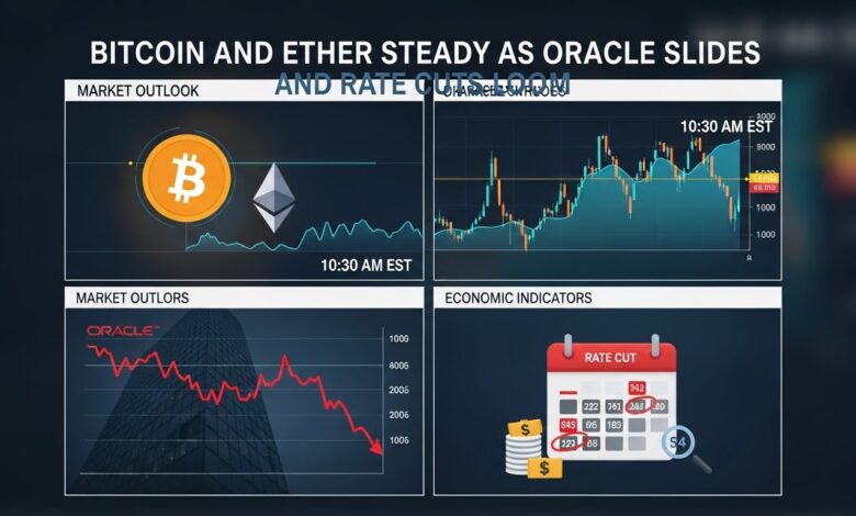 Bitcoin and Ether Steady as Oracle Slides and Rate Cuts Loom