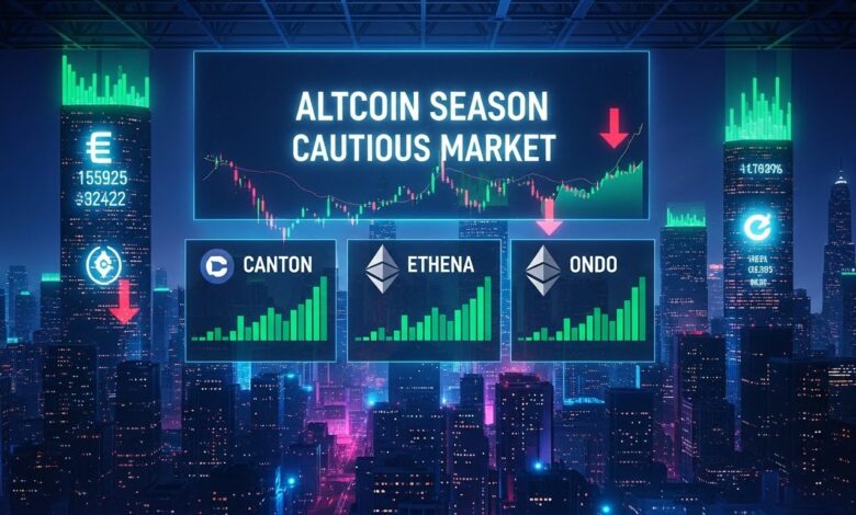 Altcoin Season Cautious Market Canton, Ethena & Ondo Rise
