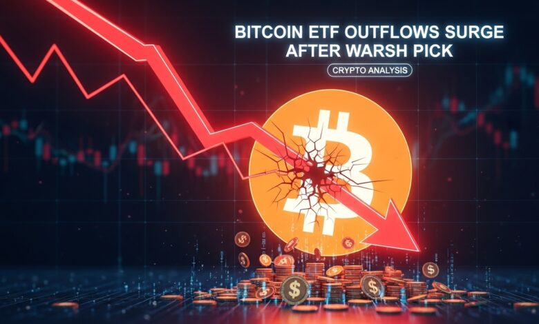 Bitcoin ETF Outflows Surge After Warsh Pick Crypto Analysis